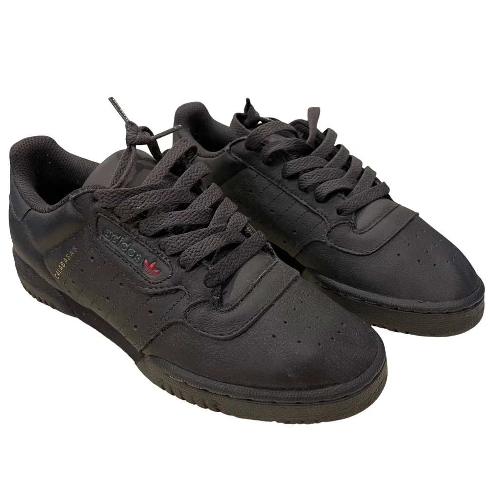 Adidas Yeezy Powerphase Sneakers Kids 4.5 Core Black Leather CG6420
